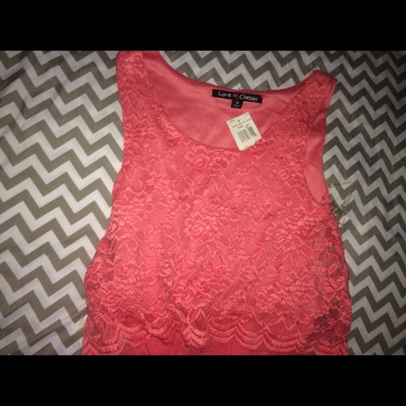 Very long coral dress - Picture 1 of 4